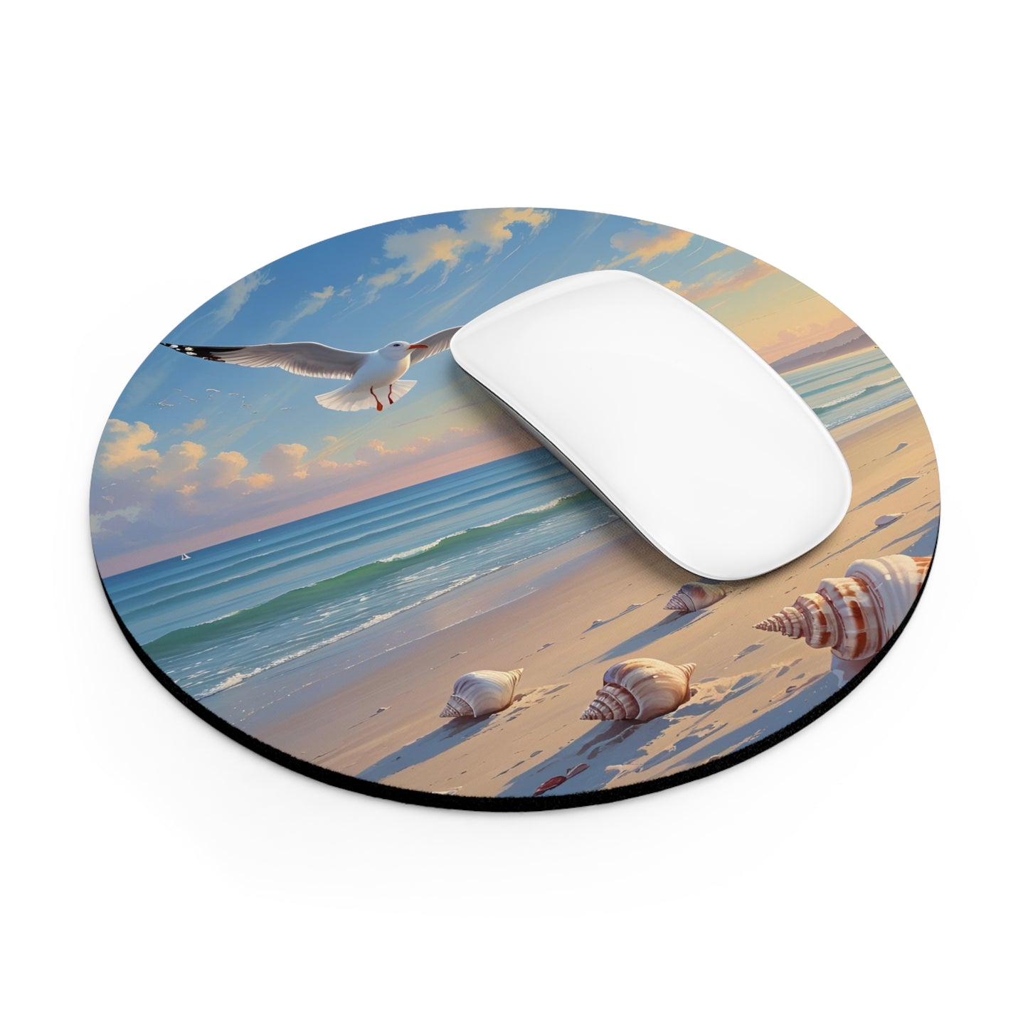 Serene Beach Mouse Pad, Coastal Office Decor, Nautical Gifts, Dreamy Seascape, Relaxing Workstation Accessory, Gifts for Beach Lovers