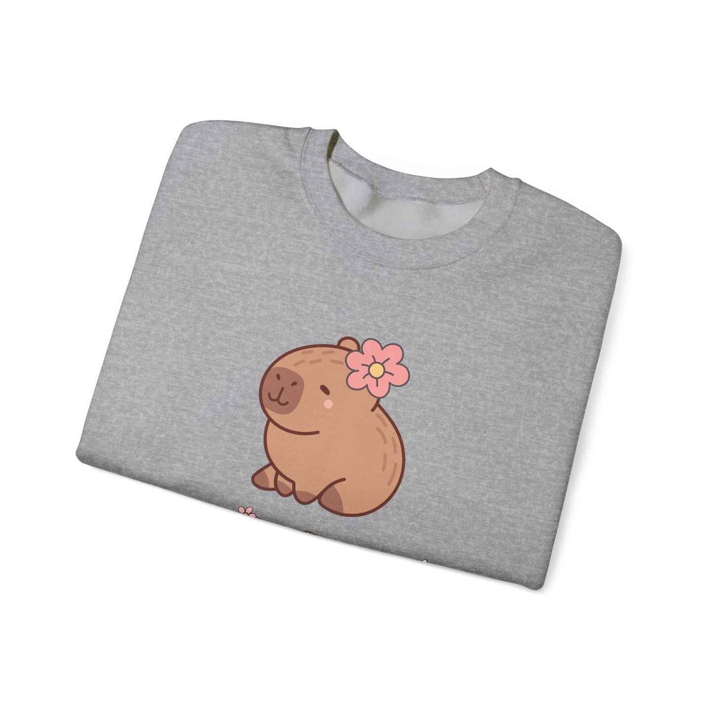 Cute Capybara Sweatshirt – Unisex Long Sleeve Cozy Pullover