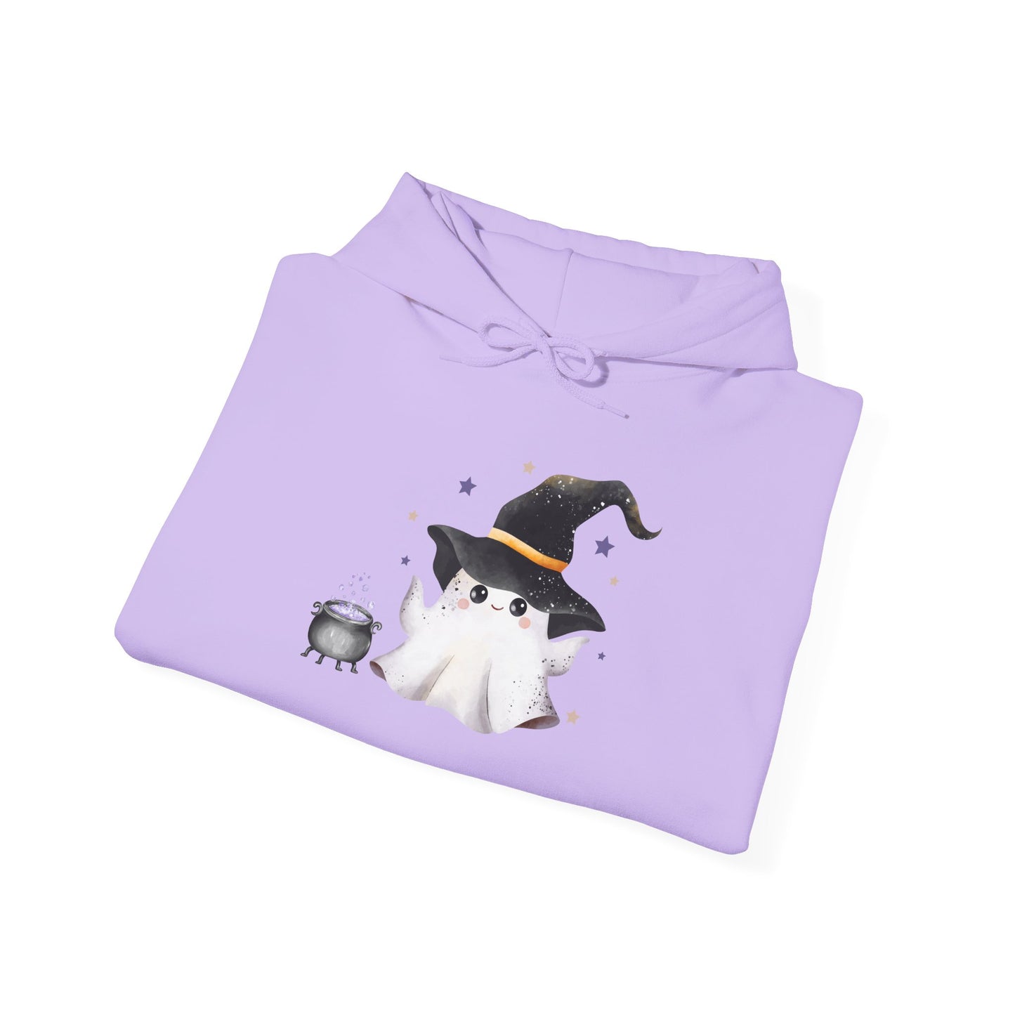 Cute Ghost Witch Halloween Sweatshirt, Cozy Hooded Sweatshirt, Spooky Fall Apparel, Unisex Halloween Clothing, Holiday Gift