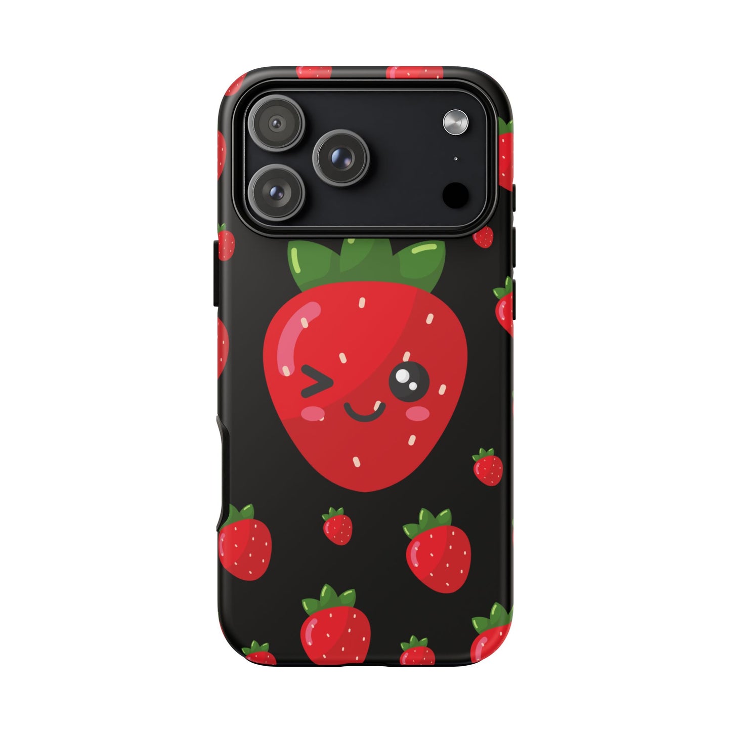 Cute Strawberry Phone Case, Kawaii Phone Cover, Tough Phone Cases, Gift for Teens, Summer Accessories, Cute Fruit Design
