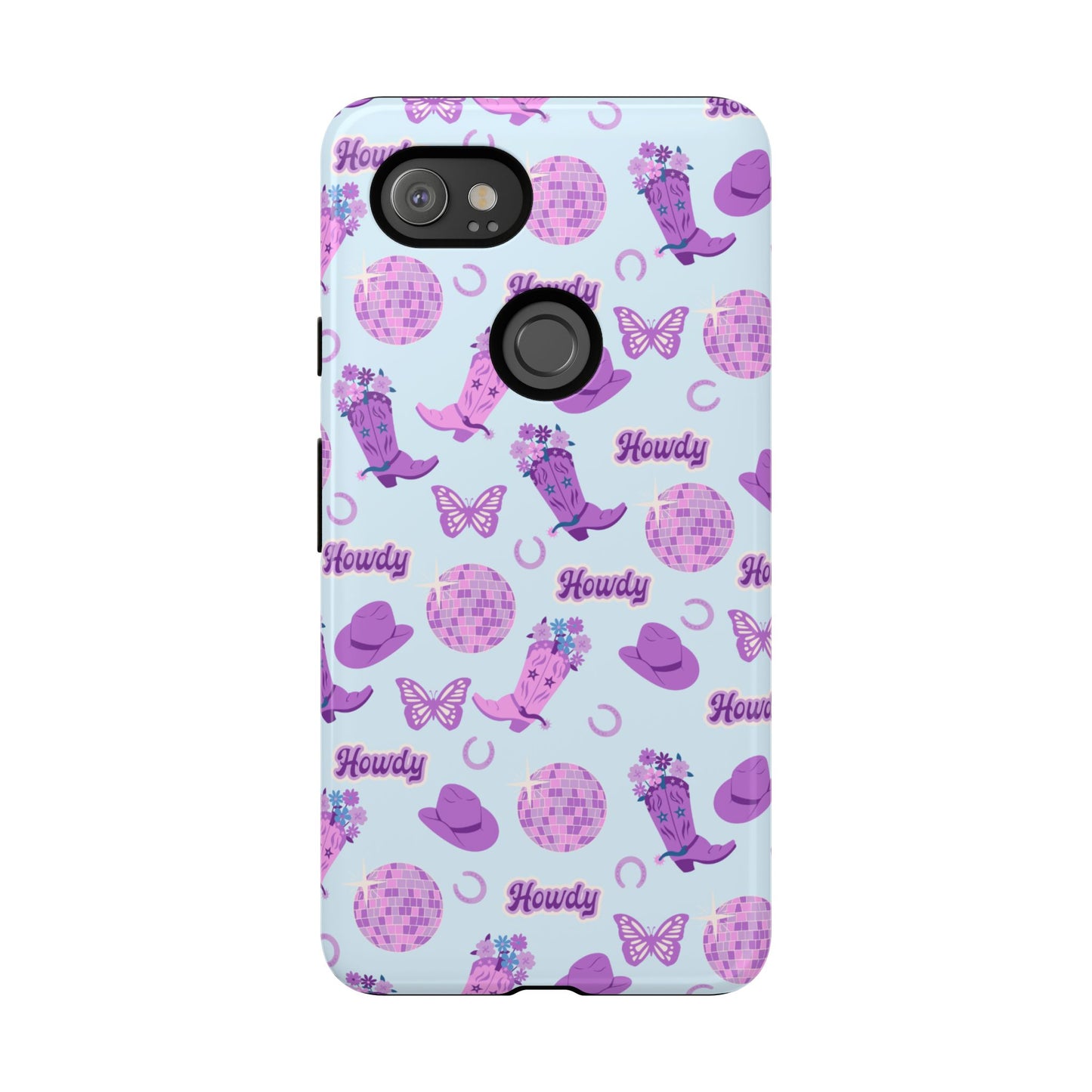 Pink Purple Western Phone Case | Tough Cases | Howdy Design, Colorful Cowboy Accessories, Gift for Cowgirl, Fun Phone Cover