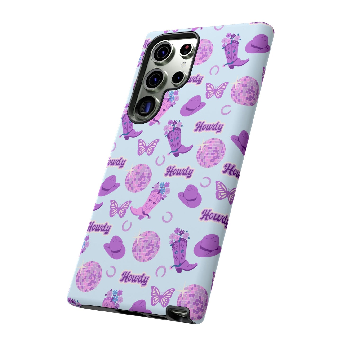 Pink Purple Western Phone Case | Tough Cases | Howdy Design, Colorful Cowboy Accessories, Gift for Cowgirl, Fun Phone Cover