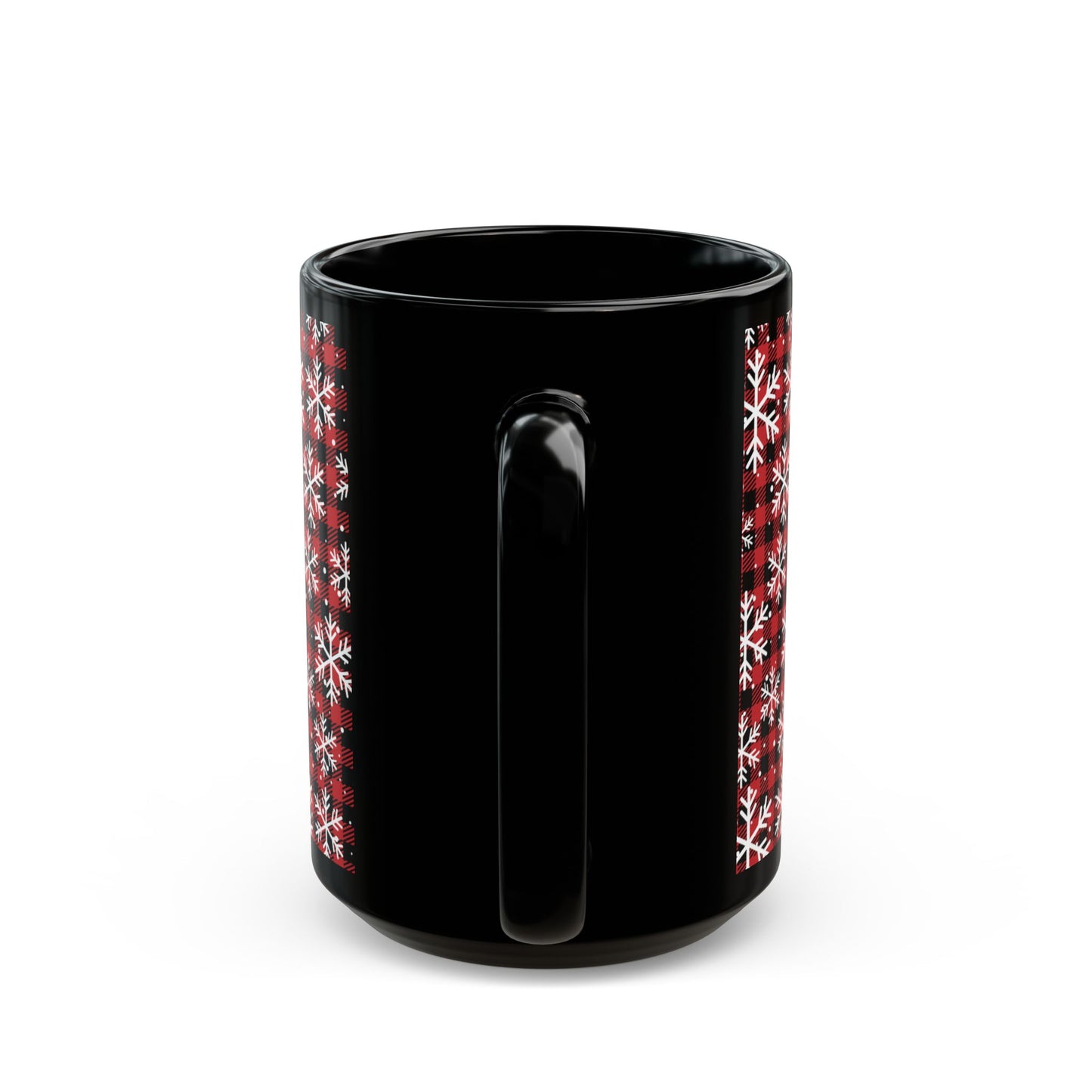 Buffalo Plaid Snowflake Ceramic Mug – Cozy Winter Coffee Cup
