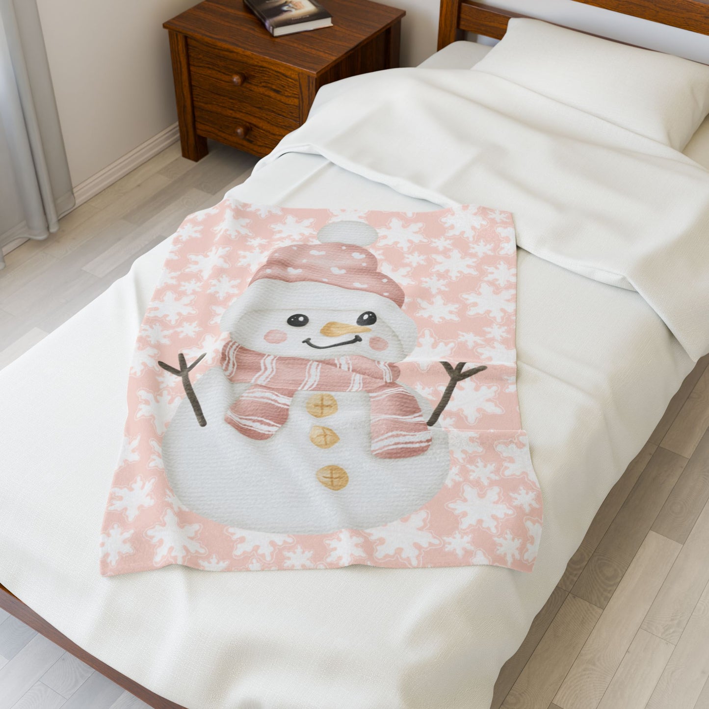 Cozy Snowman Blanket, Winter Decor, Holiday Gift, Plush Throw for Home, Snuggle Up for Christmas, Soft Plush Blanket