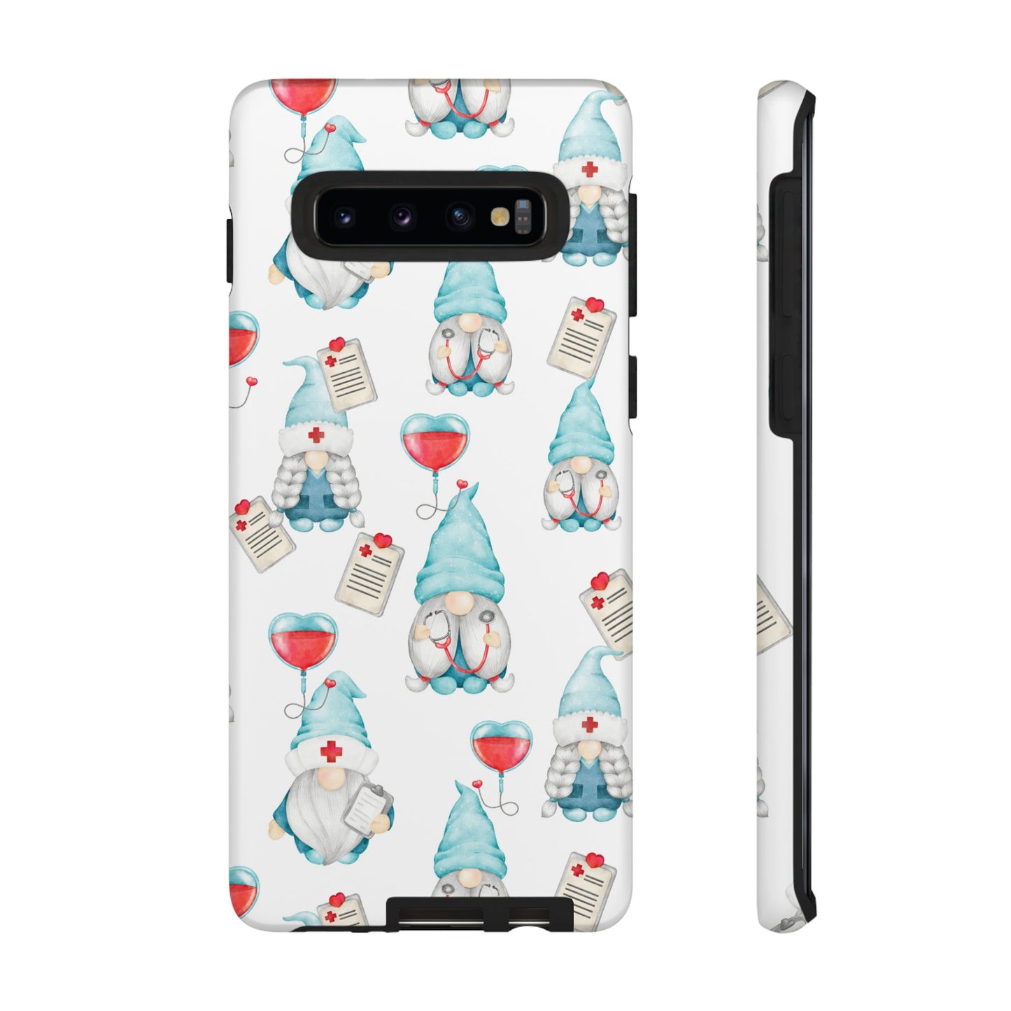 Medical Gnome Phone Case, Blue Gnome Tough Case for Nurses, Doctors, RNs, Cute Healthcare Gift