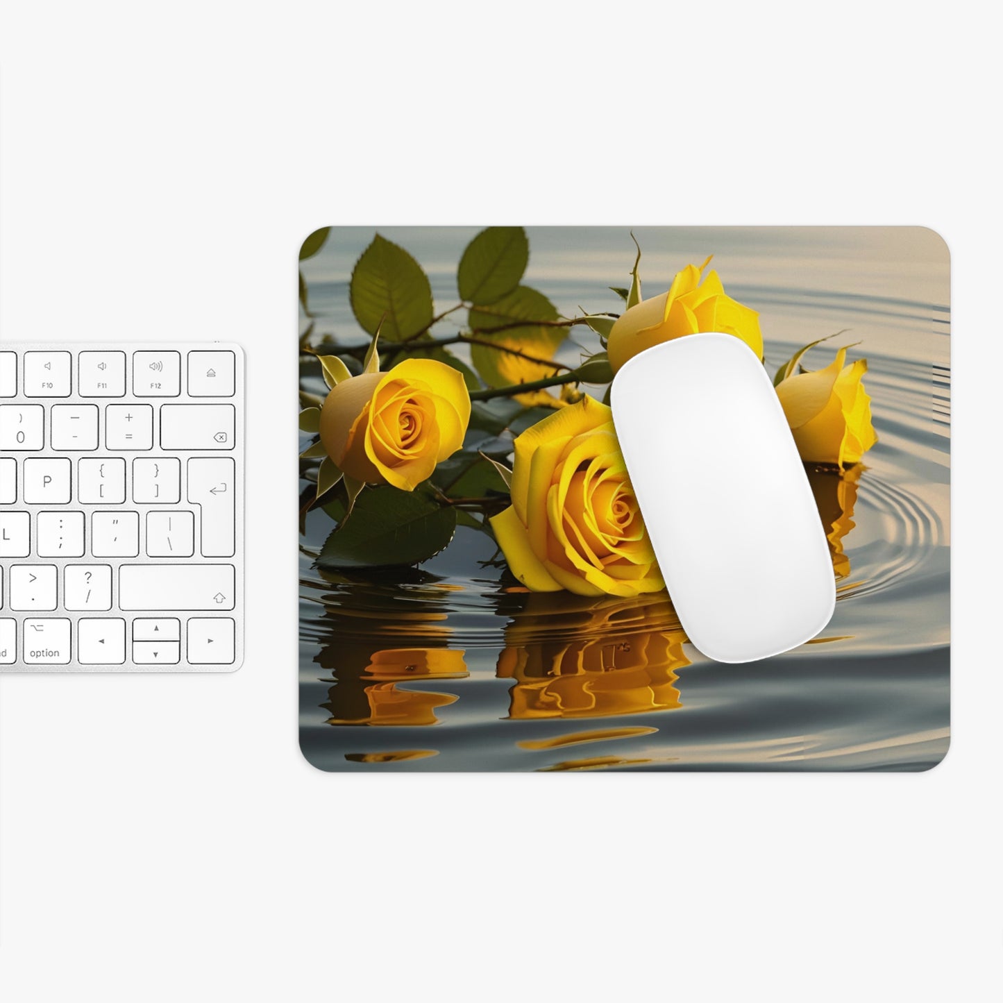 Elegant Yellow Roses Mouse Pad | Floral Design, Office Decor, Gift for Her, Work Accessories, Desk Essentials, Mother's Day