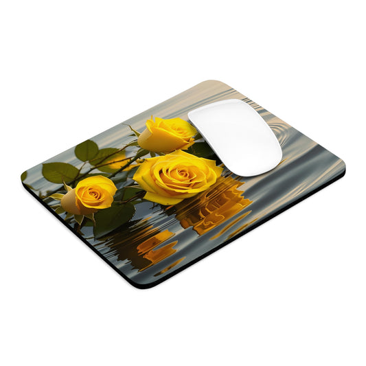 Elegant Yellow Roses Mouse Pad | Floral Design, Office Decor, Gift for Her, Work Accessories, Desk Essentials, Mother's Day