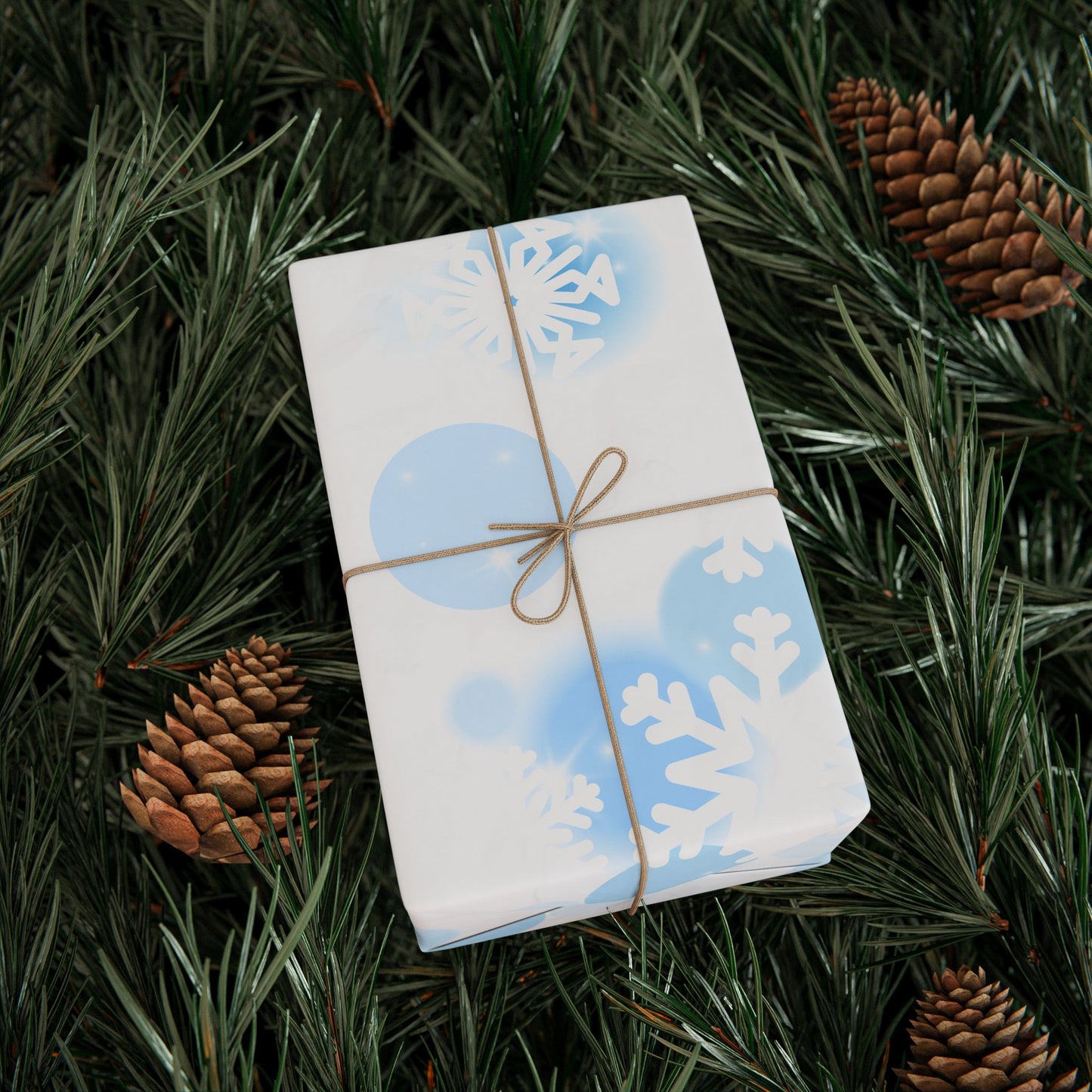 Blue Snowflake Winter Wrapping Paper | Cozy Holiday Gift Wrap