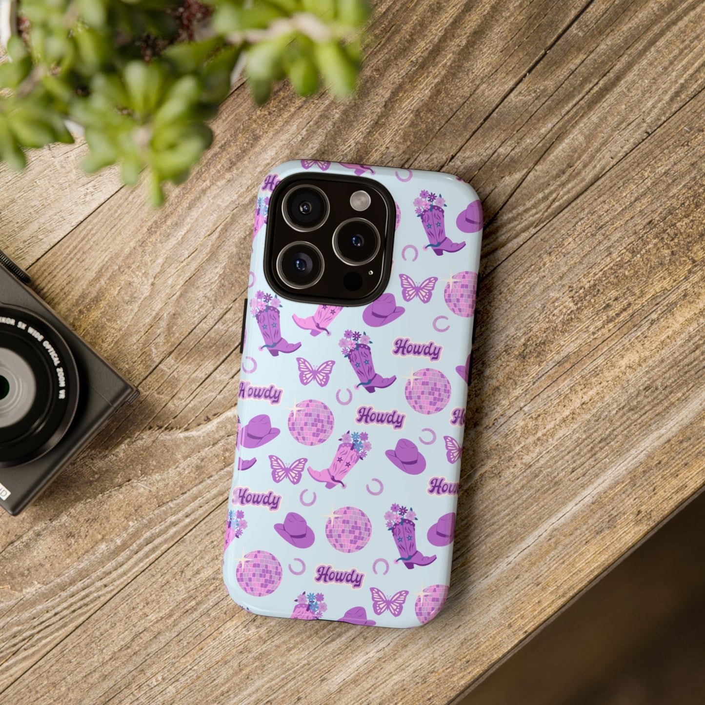 Pink Purple Western Phone Case | Tough Cases | Howdy Design, Colorful Cowboy Accessories, Gift for Cowgirl, Fun Phone Cover