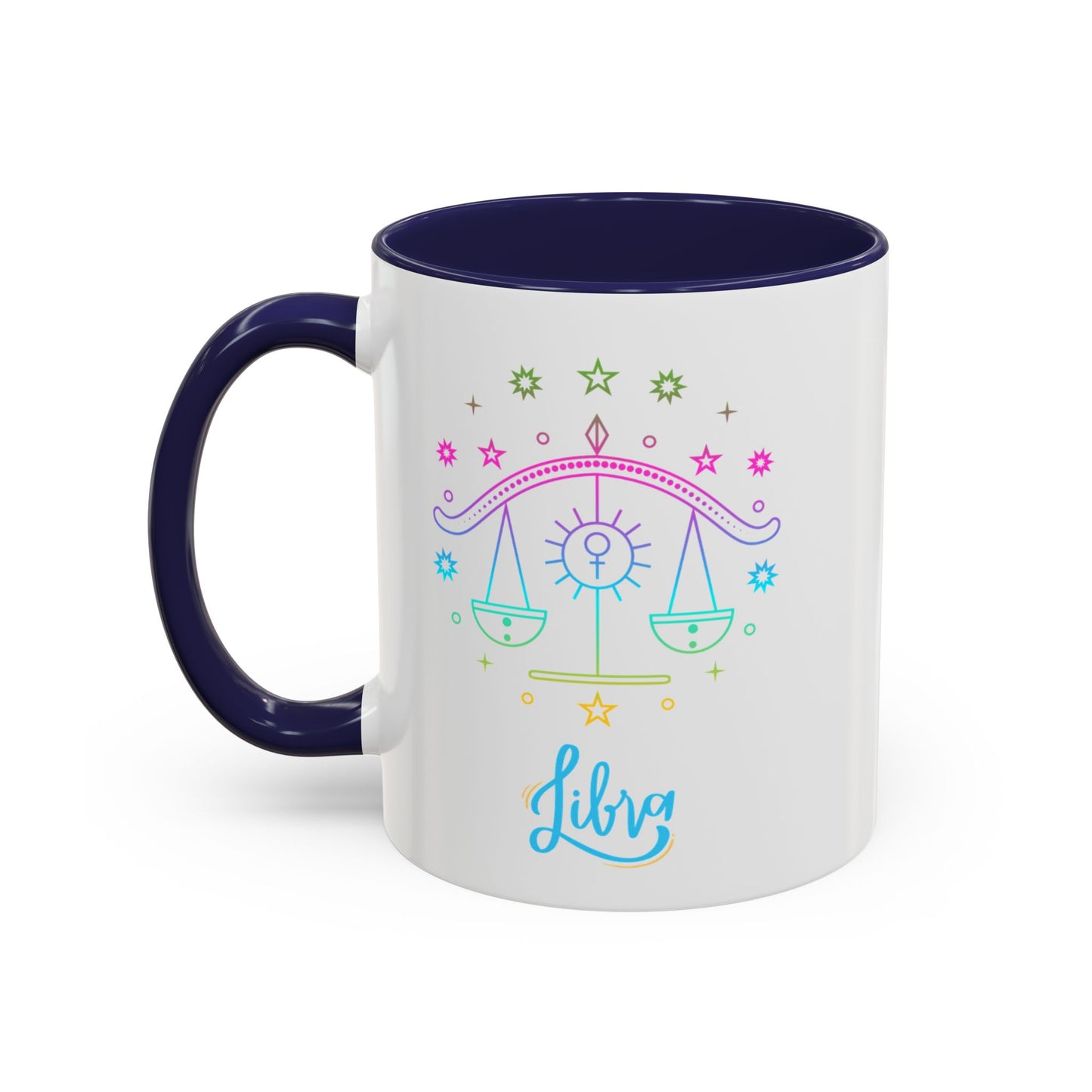 Libra Zodiac Accent Coffee Mug - Colorful Astrology Cup, Astrology Gift, Horoscope Mug, Personalized Coffee Cup, Birthday Gift