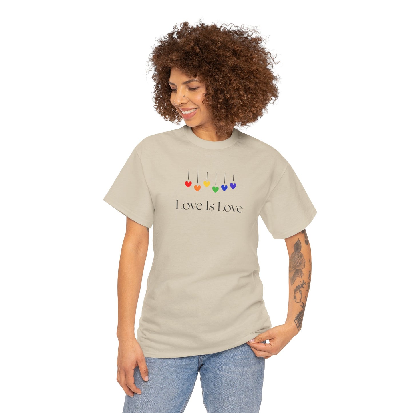 Love Is Love Rainbow Hearts Unisex Heavy Cotton Tee - LGBTQ Pride T-Shirt, Gift for Friends, Equality Apparel, Celebration Wear, [...]