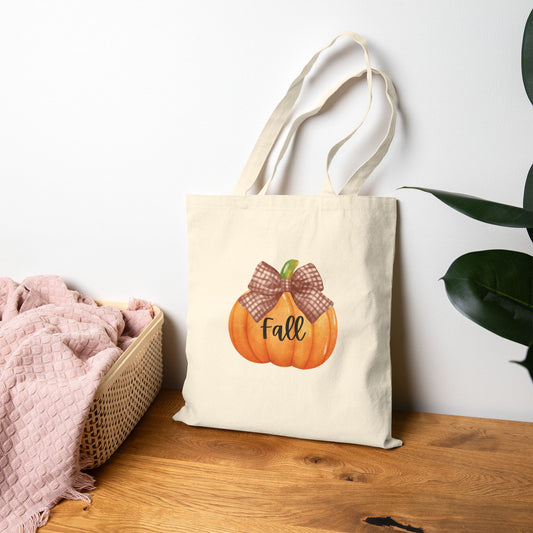 Autumn Pumpkin Tote Bag | Fall Harvest Bag, Cotton Reusable Tote, Holiday Shopping Bag, Eco-Friendly Gift, Seasonal