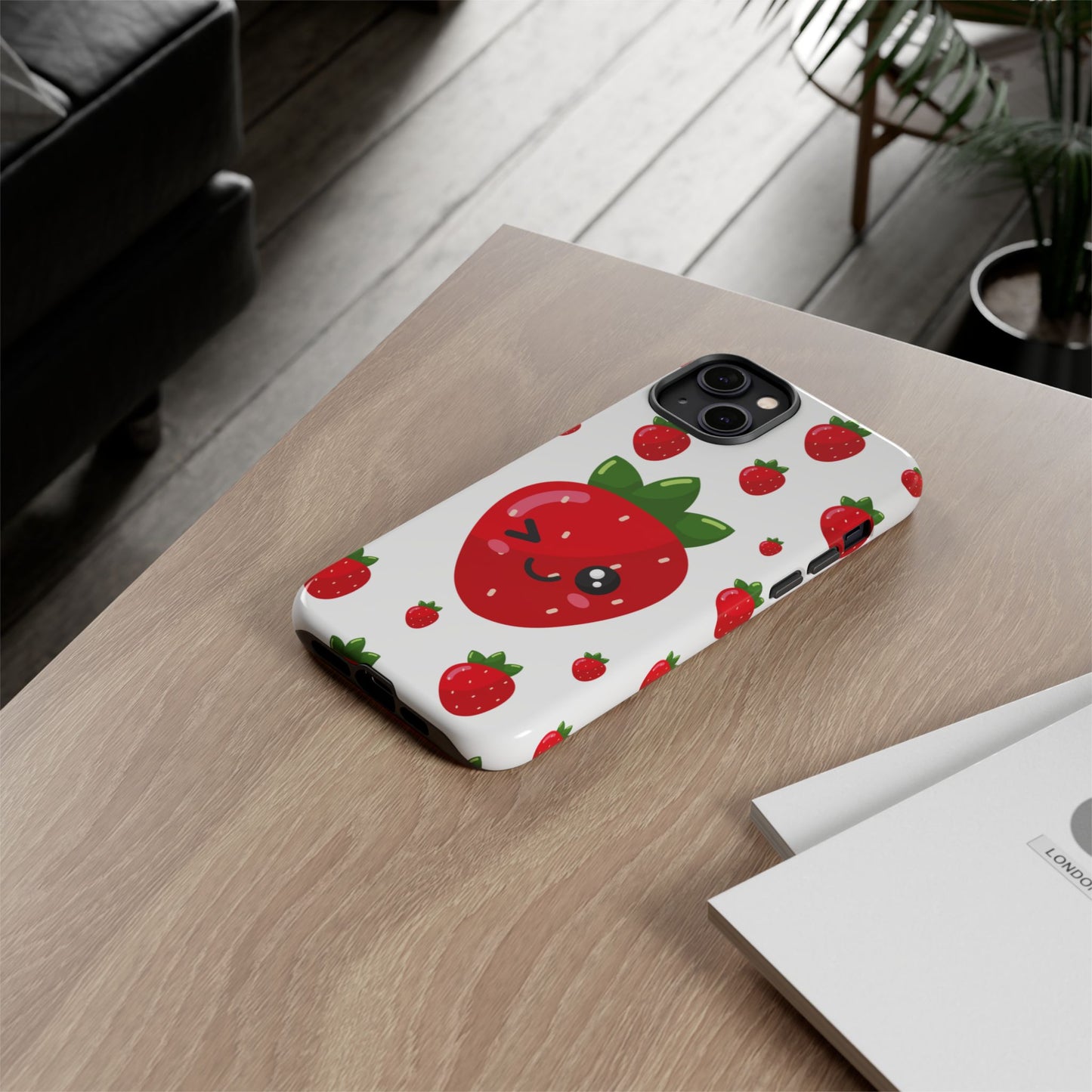 Kawaii Strawberry Phone Case - Cute Fruit Phone Cover, Fun Gift for Teens, Spring Accessory, Durable Tough Cases