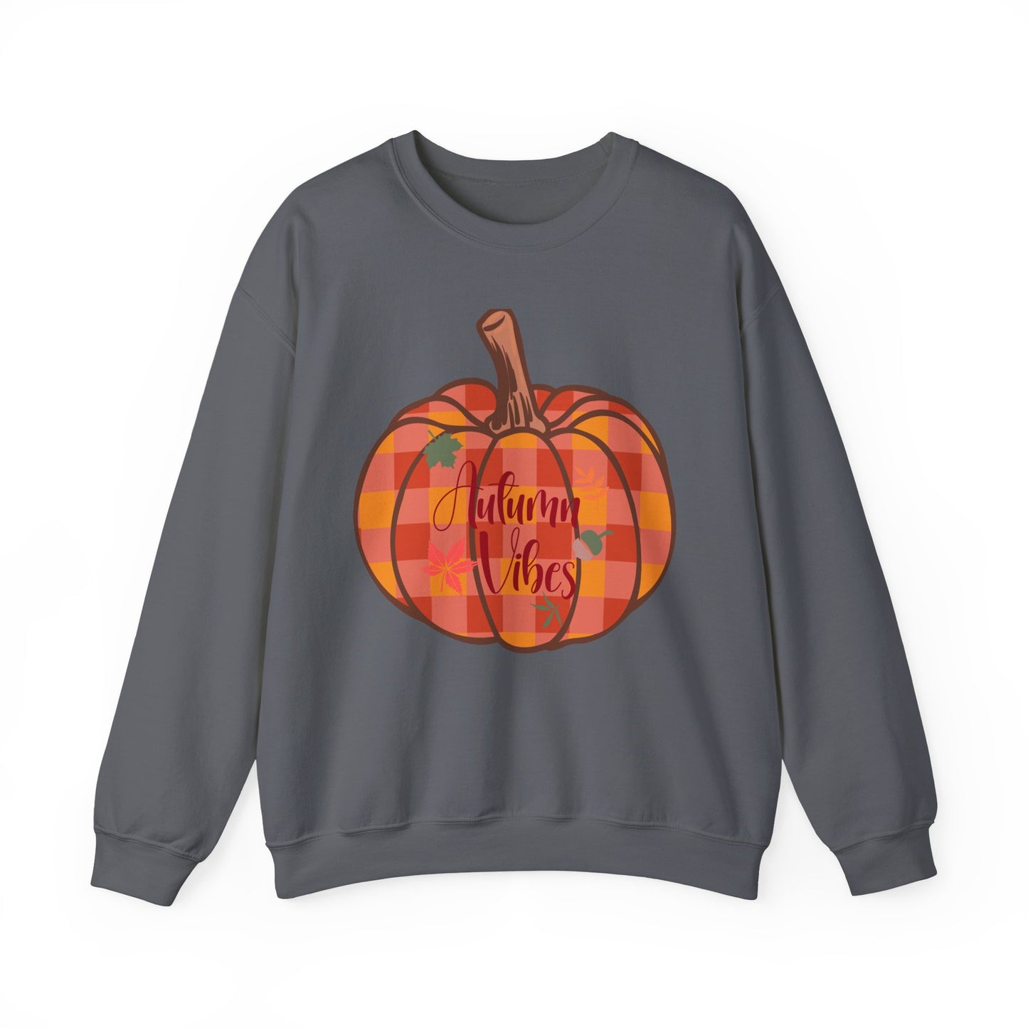 Autumn Vibes Pumpkin Sweatshirt, Cozy Fall Apparel, Unisex Crewneck for Harvest Season, Perfect for Thanksgiving, Pumpkin Lovers, Gift Idea