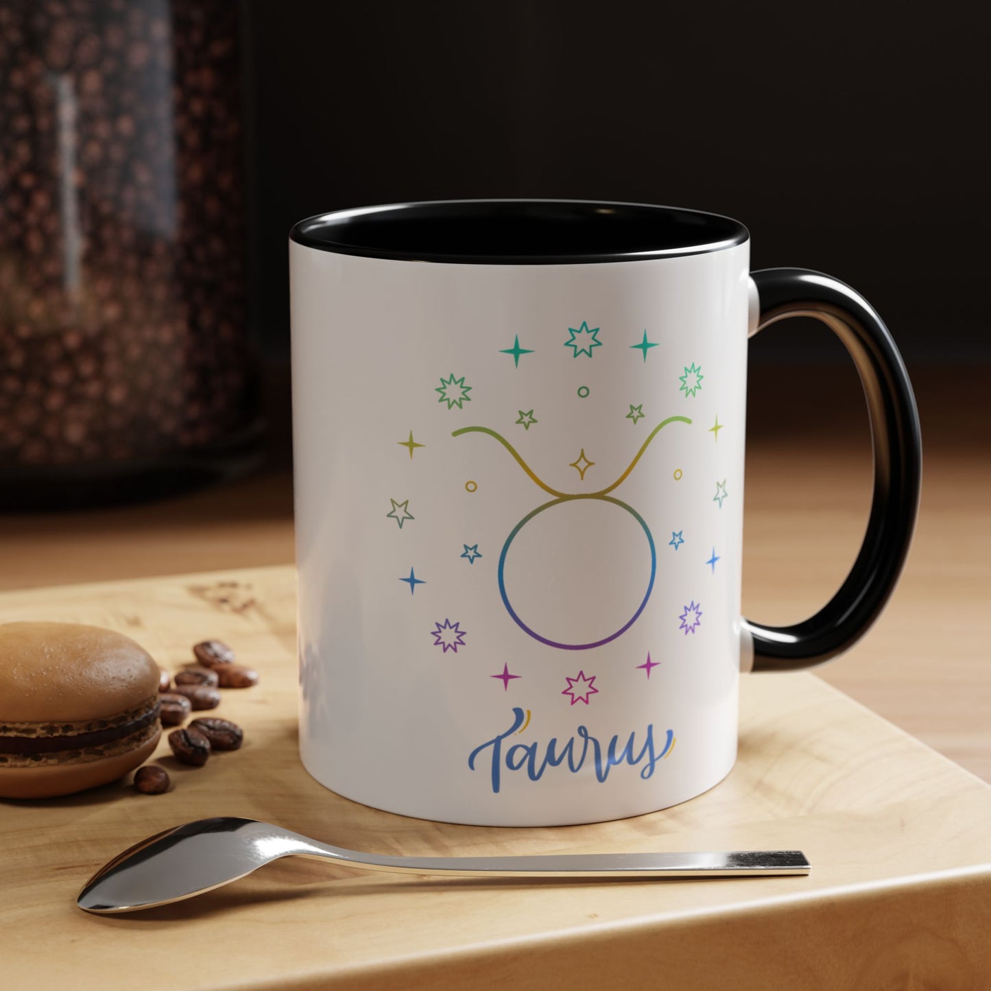 Colorful Taurus Accent Coffee Mug | Zodiac Gift for Astrology Lovers, Unique Personalized Birthday Mug, Paper Gift