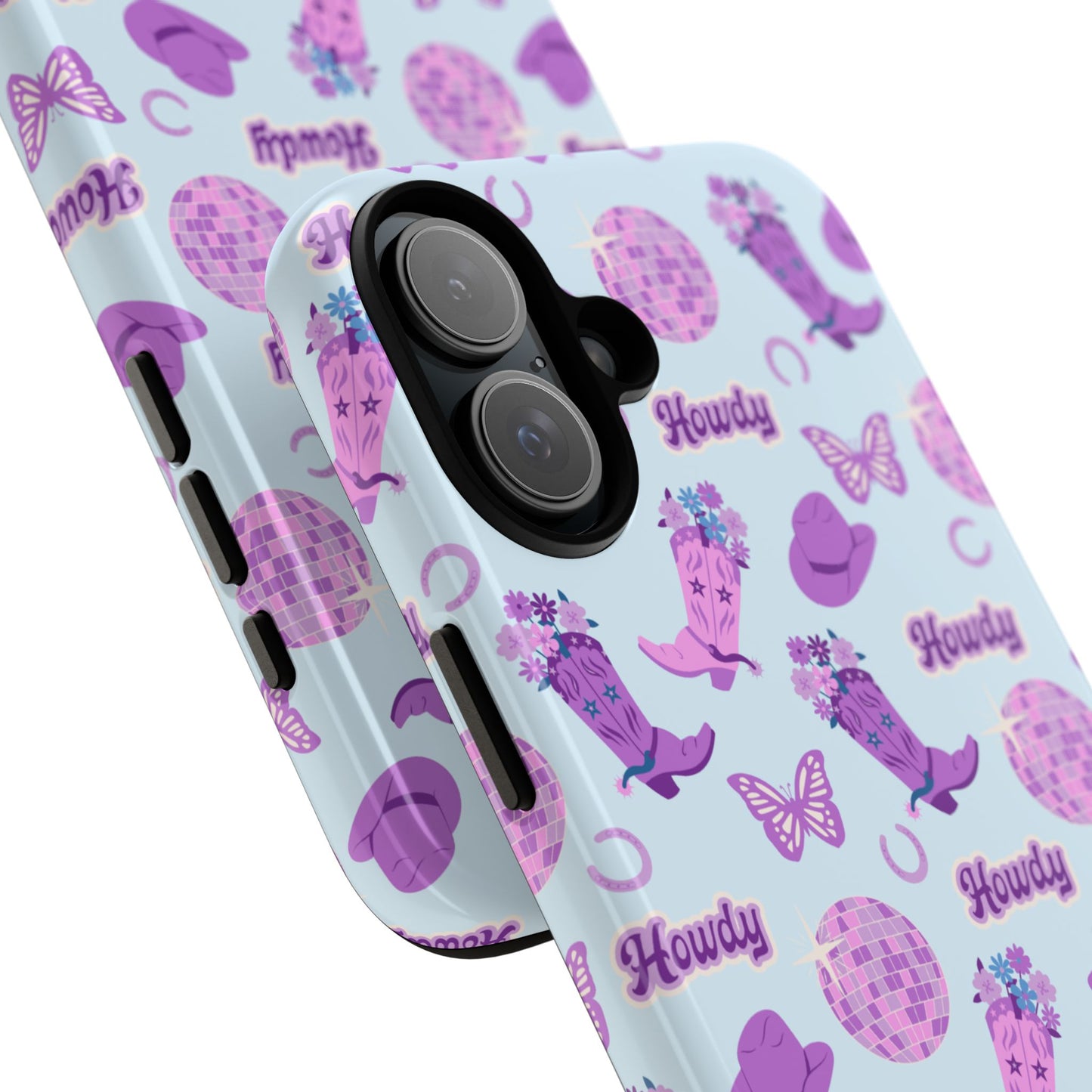 Pink Purple Western Phone Case | Tough Cases | Howdy Design, Colorful Cowboy Accessories, Gift for Cowgirl, Fun Phone Cover