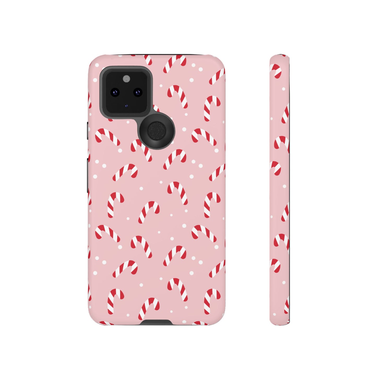 Pink Candy Cane Phone Case, Tough Phone Cover, Christmas Gift, Holiday Decor, Festive Tech Accessory, Cute Cell Phone Case