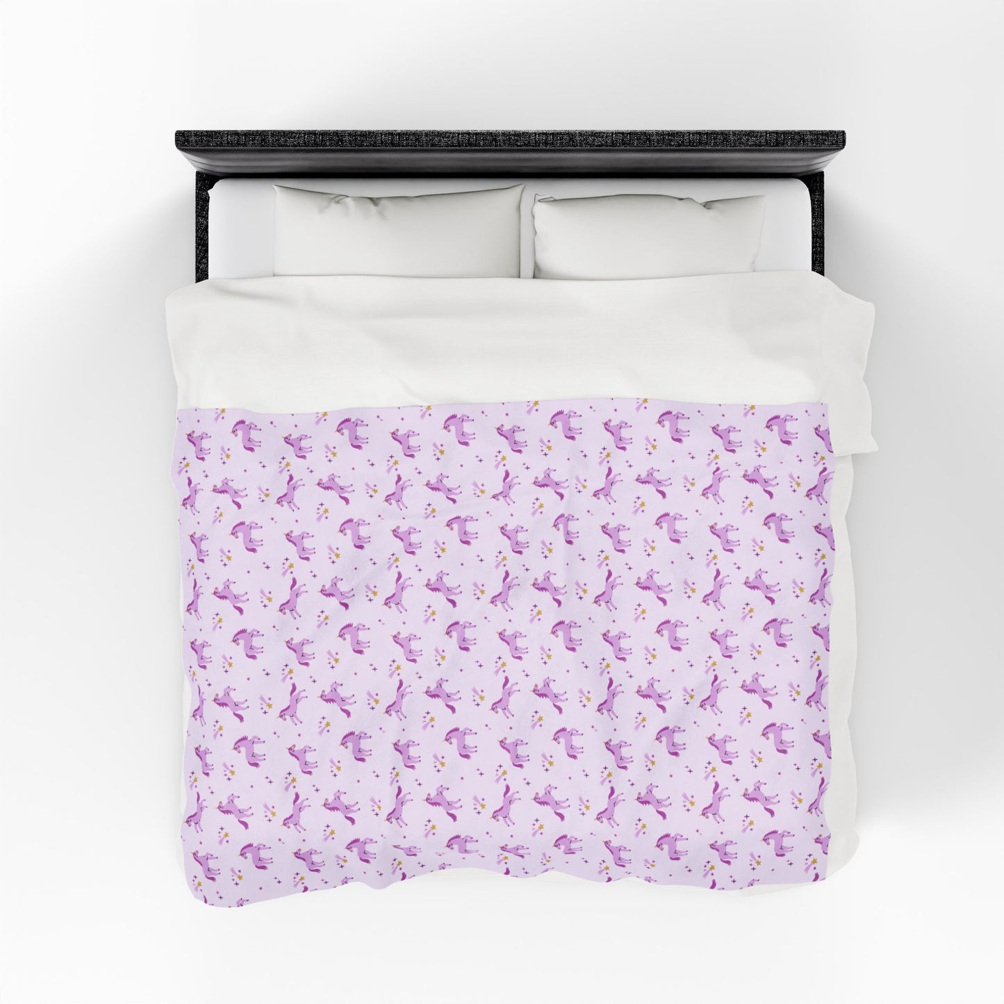 Purple Unicorn Velveteen Plush Blanket – Cozy Winter Gift