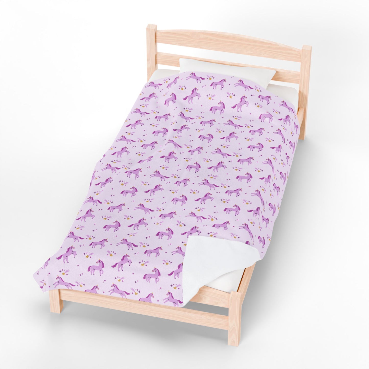 Purple Unicorn Velveteen Plush Blanket – Cozy Winter Gift