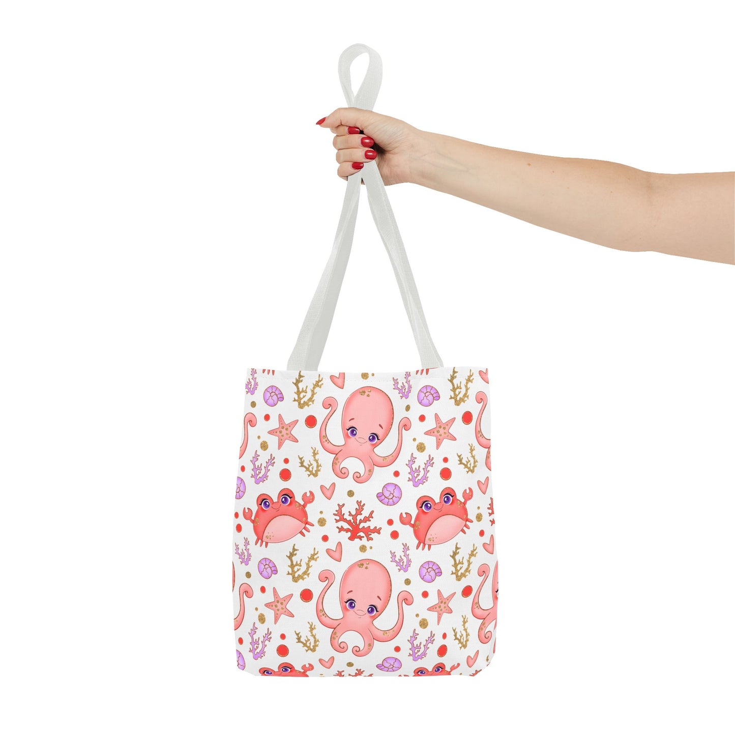 Ocean-Themed Tote Bag, Cute Octopus and Crab Design, Beach Bag, Eco-Friendly Shopping Tote, Perfect Gift for Sea Lovers