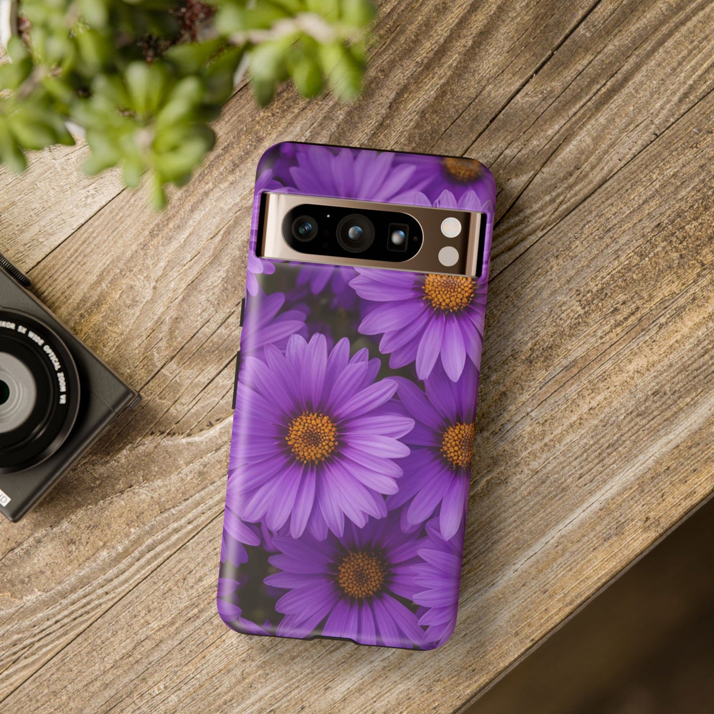 Purple Daisy Tough Case, Floral Phone Case, Durable Mobile Cover, Gift for Her, Everyday Use, Spring Accessories