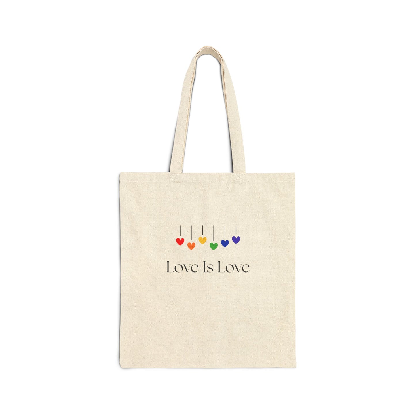 Love Is Love Canvas Tote Bag, Eco-Friendly Shopping Bag, Reusable Grocery Bag, Pride Gift, Everyday Carryall
