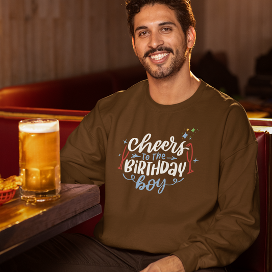 Cheers to the Birthday Boy Sweatshirt Men's Birthday Crewneck, Funny Birthday Gift for Him, Party Pullover, Celebration Outfit