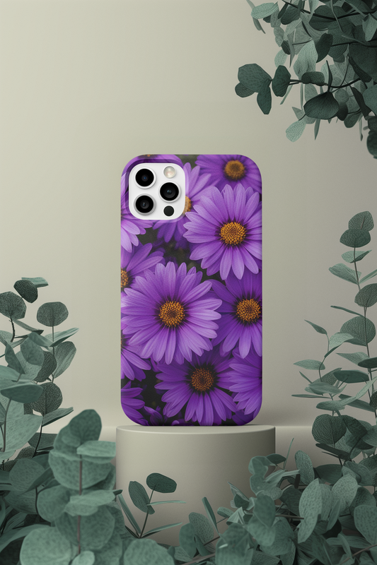 Purple Daisy Tough Case, Floral Phone Case, Durable Mobile Cover, Gift for Her, Everyday Use, Spring Accessories