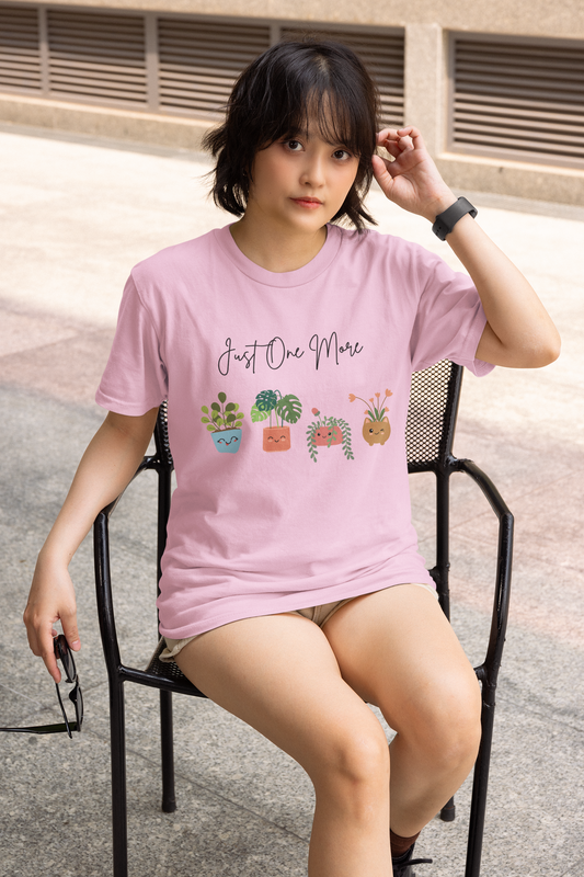 Plant Lover T-Shirt, Just One More Plant Tee, Cute Gardening Gift, Eco-Friendly Apparel, Unisex Cotton Tee, Plant Mom Merch