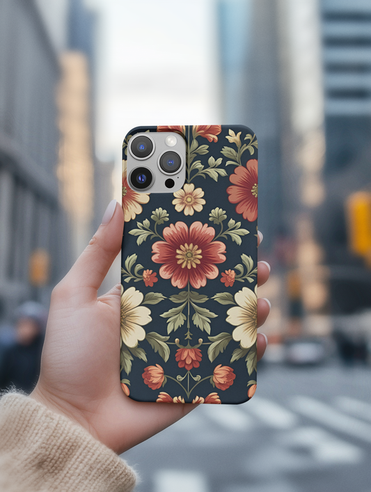 Vintage Floral Phone Case for Tough Protection, Chic Tech Accessories, Elegant Gift for Her, Stylish Mobile Case, Everyday Essentials
