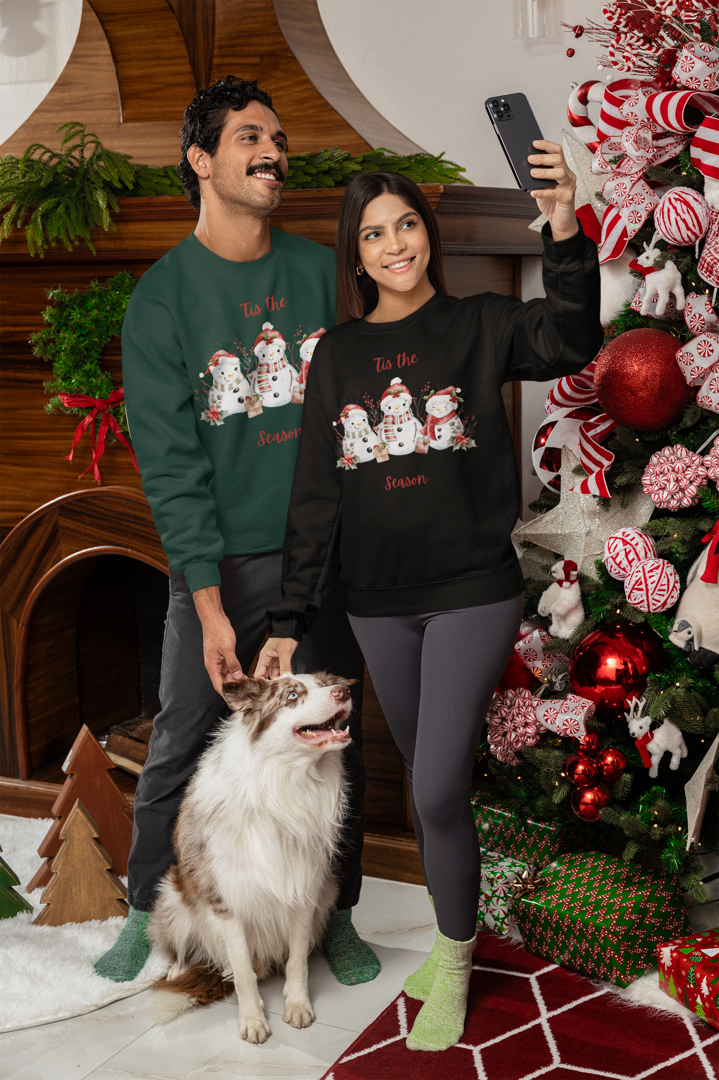 “’Tis the Season” Snowman Sweatshirt – Cozy Unisex Christmas Pullover