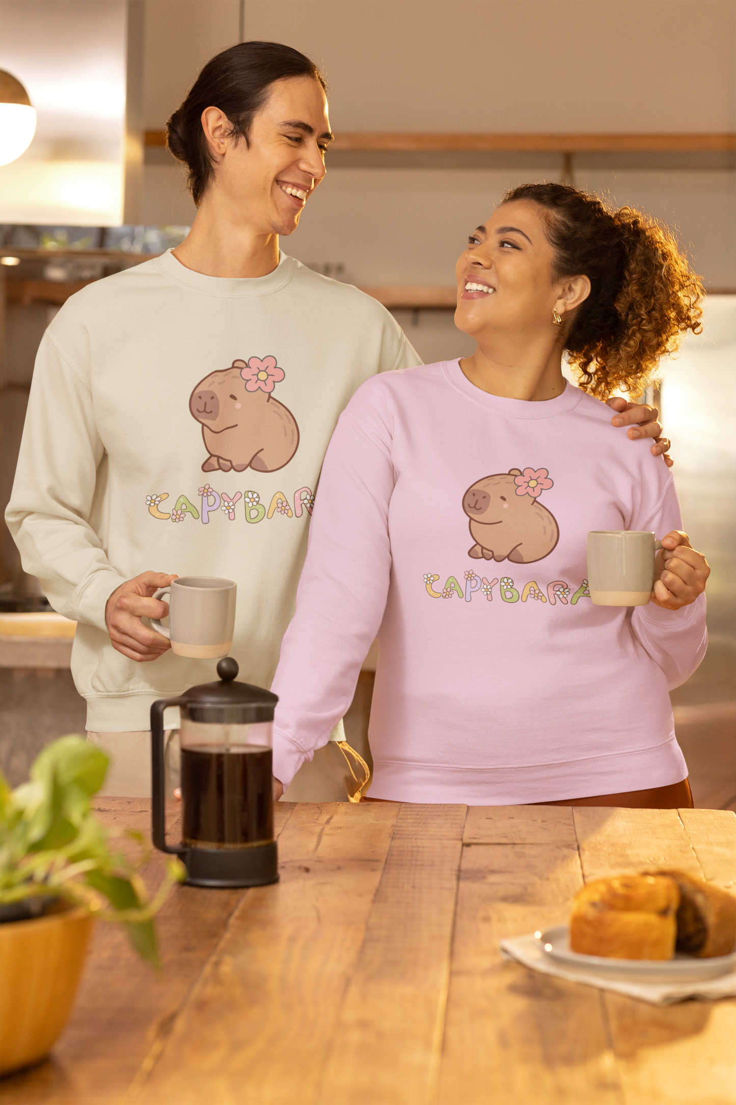 Cute Capybara Sweatshirt – Unisex Long Sleeve Cozy Pullover