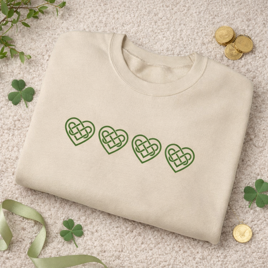 Celtic Heart Shamrock Sweatshirt – St. Patrick’s Day Unisex Crewneck