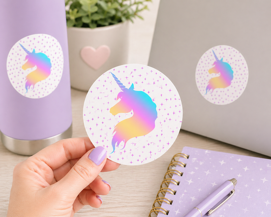 Rainbow Unicorn Sticker | Pastel Aesthetic Unicorn Decal