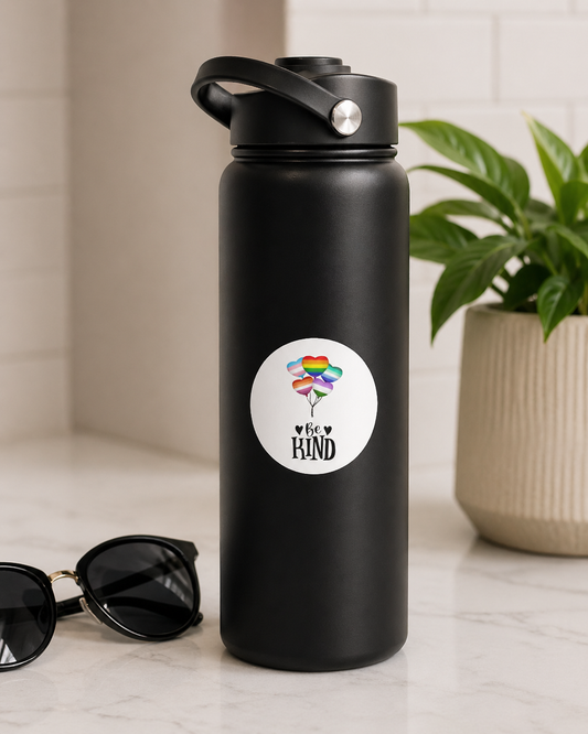 Be Kind Sticker | Rainbow Heart Balloons | Cute Aesthetic Decal
