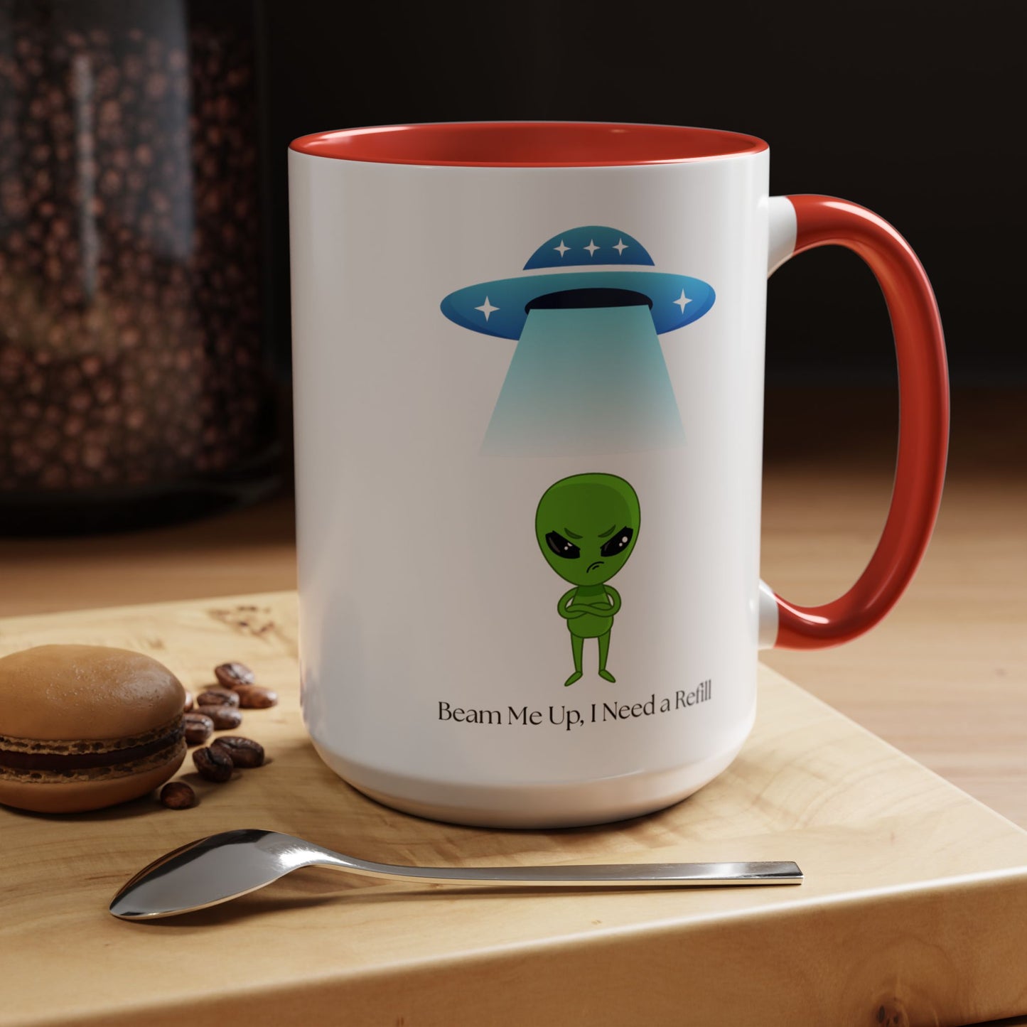 Alien Mug - Beam Me Up, Perfect for Sci-Fi Lovers, Cute Gift for Birthdays, Friends, or Just Your Daily Coffee Fix