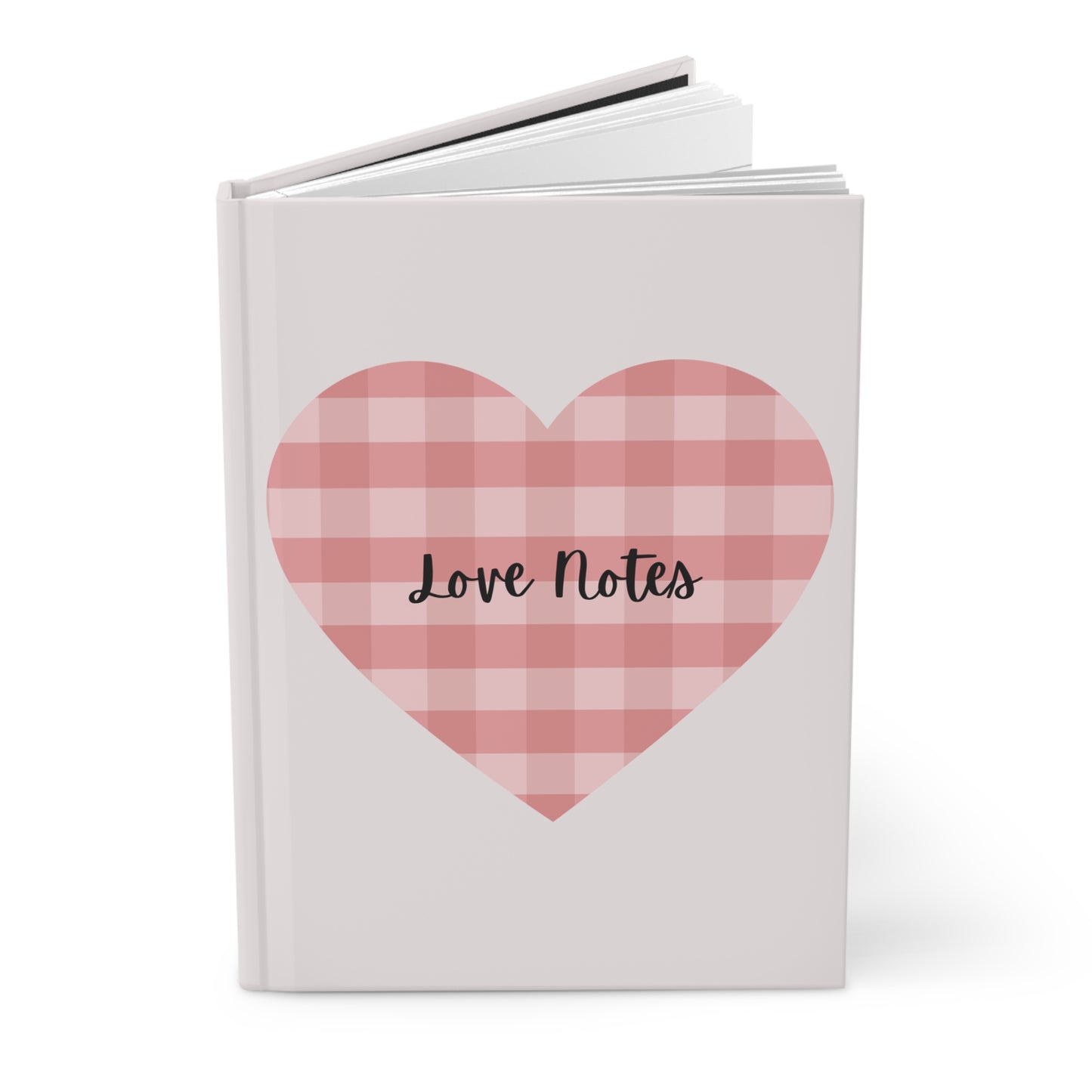 Love Notes Hardcover Journal | Pink Gingham Heart Notebook