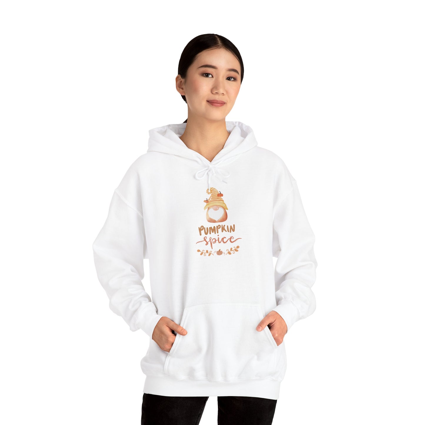 Pumpkin Spice Hoodie with Fall Gnome, Cozy Autumn Unisex Sweatshirt, Thanksgiving Hoodie, Cute Fall Gift Idea