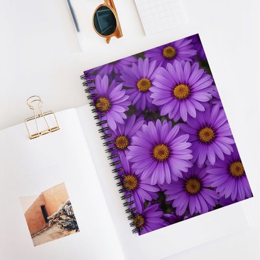 Purple Daisy Floral Spiral Notebook, Journal for Writers, Floral Back to School Gift, Student Supplies, Nature Lover Gifts