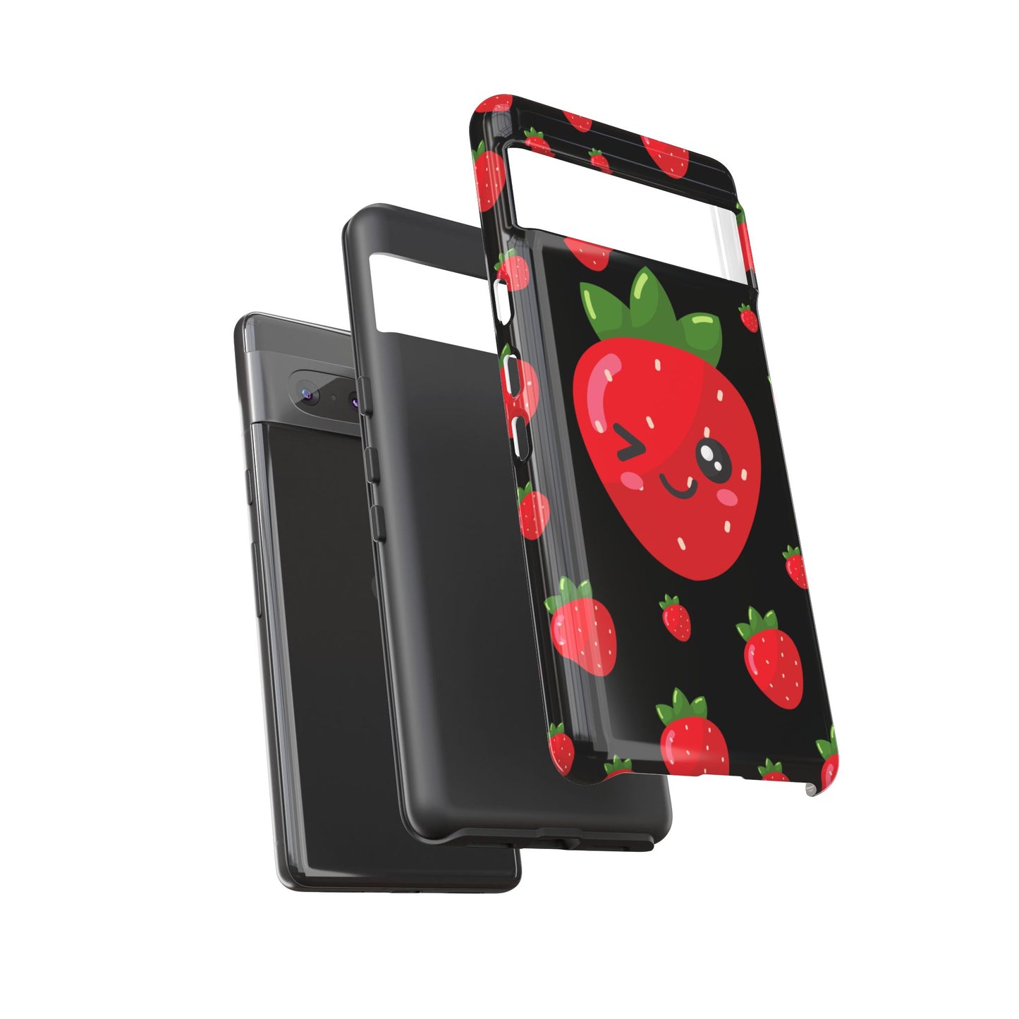 Cute Strawberry Phone Case, Kawaii Phone Cover, Tough Phone Cases, Gift for Teens, Summer Accessories, Cute Fruit Design