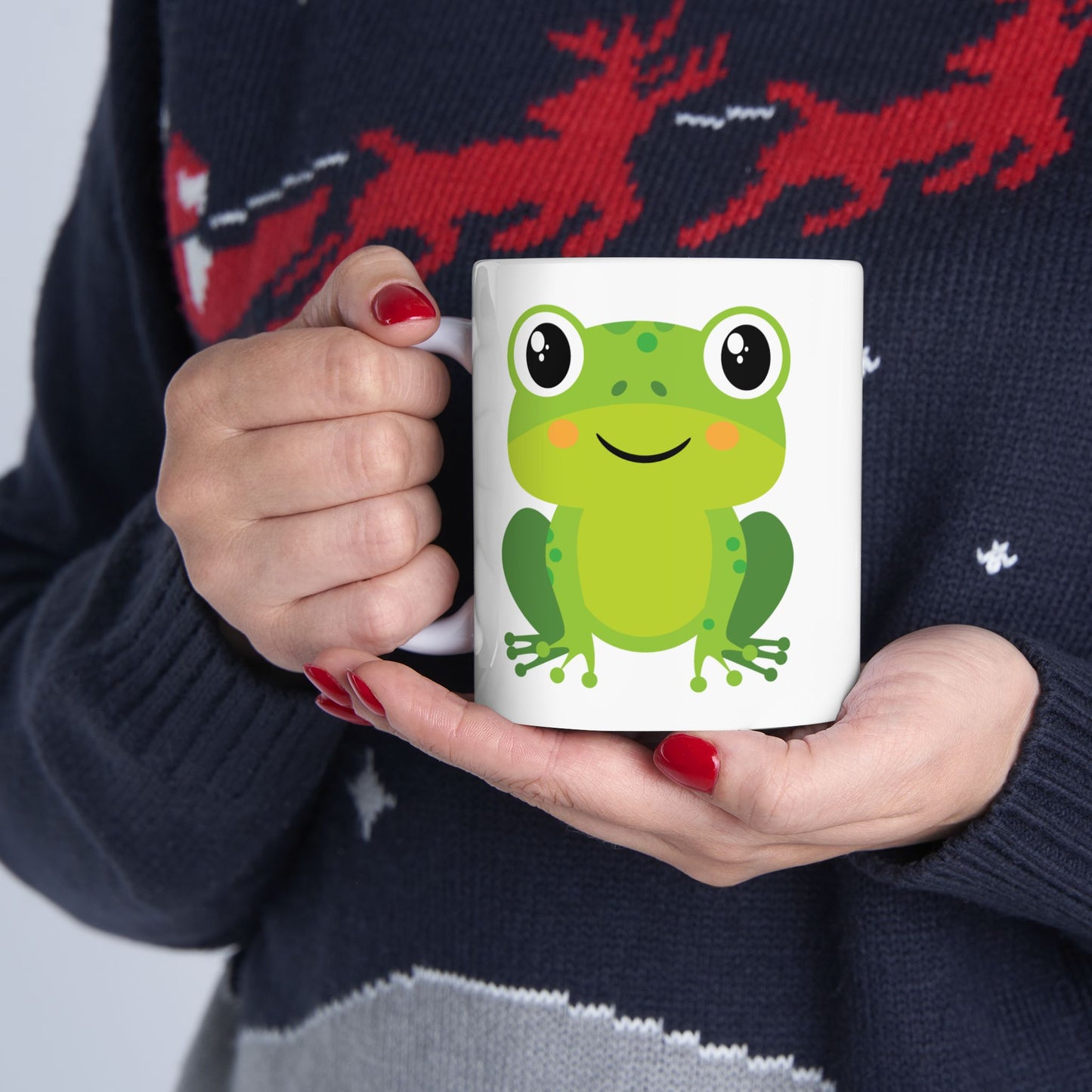 Frog Ceramic Mug, Cute Frog Mug for Nature Lovers, Gift for Frog Enthusiasts, Fun Gift for Kids and Adults