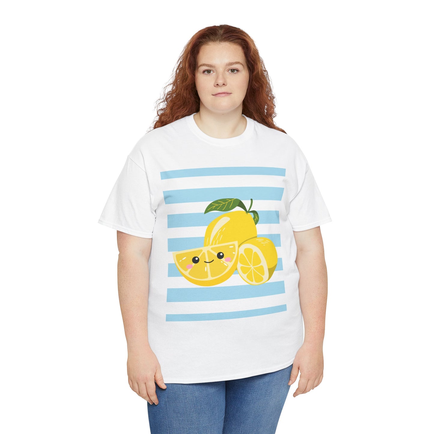 Lemon Unisex Heavy Cotton Tee, Cute Summer Shirt, Gift for Fruit Lovers, Fresh Style, Everyday Tee, Casual Outfit
