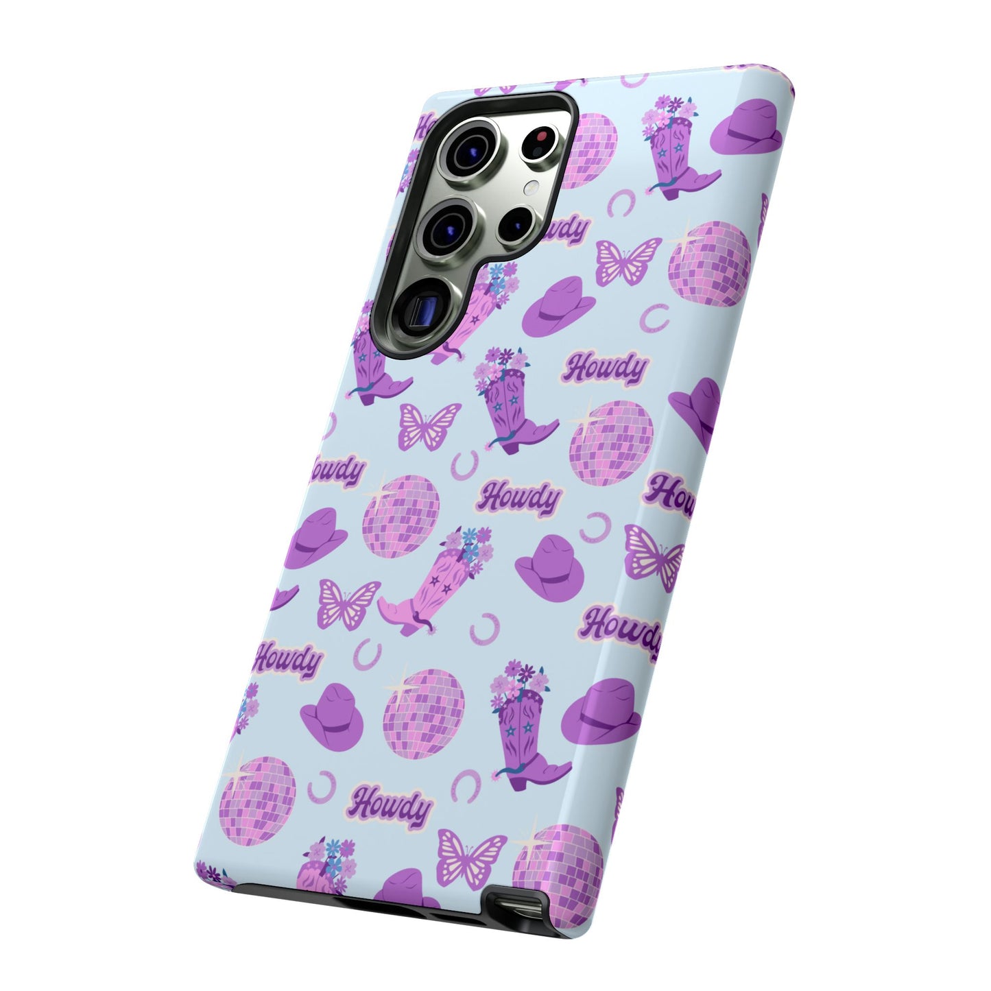 Pink Purple Western Phone Case | Tough Cases | Howdy Design, Colorful Cowboy Accessories, Gift for Cowgirl, Fun Phone Cover