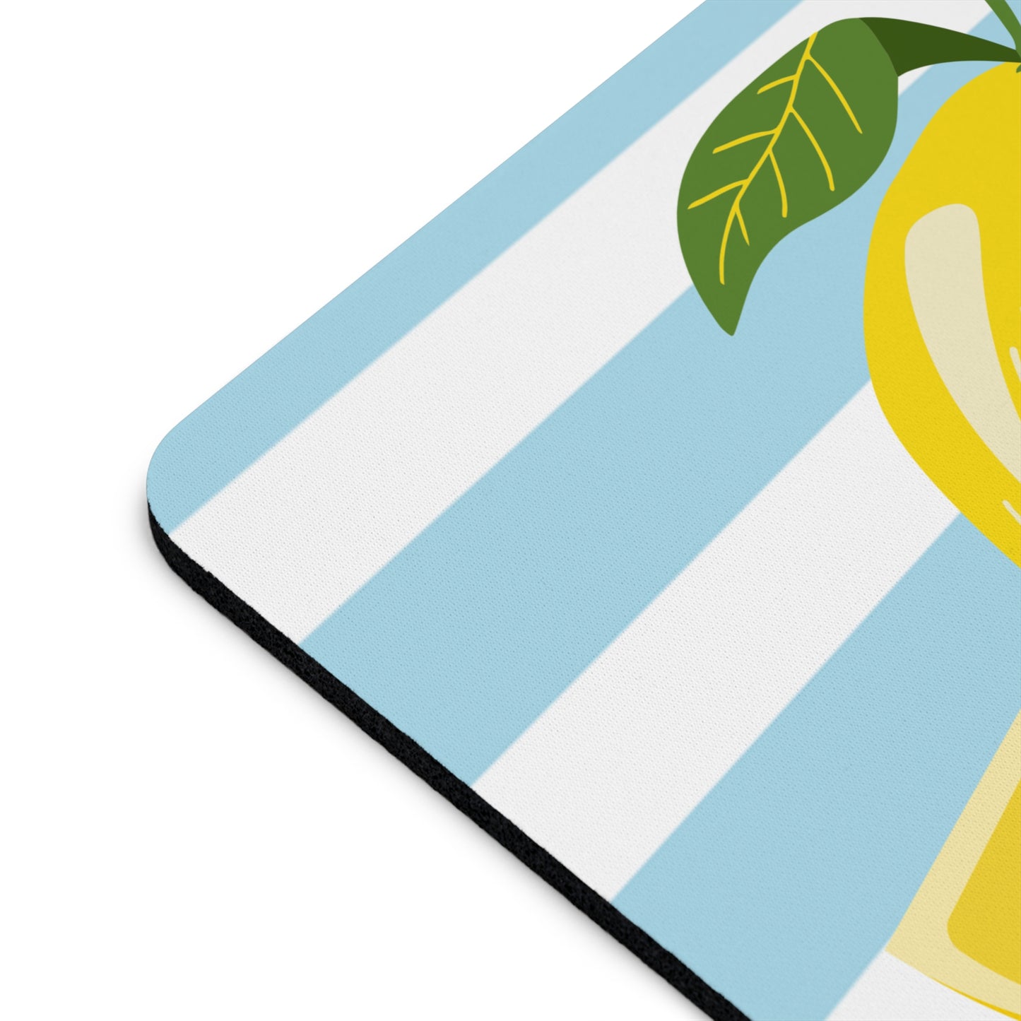 Striped Lemon Mouse Pad, Kawaii Desk Accessory, Office Gift, Fun Home Decor, Summer Vibes