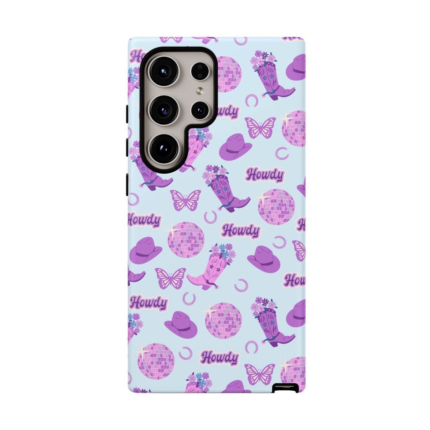Pink Purple Western Phone Case | Tough Cases | Howdy Design, Colorful Cowboy Accessories, Gift for Cowgirl, Fun Phone Cover