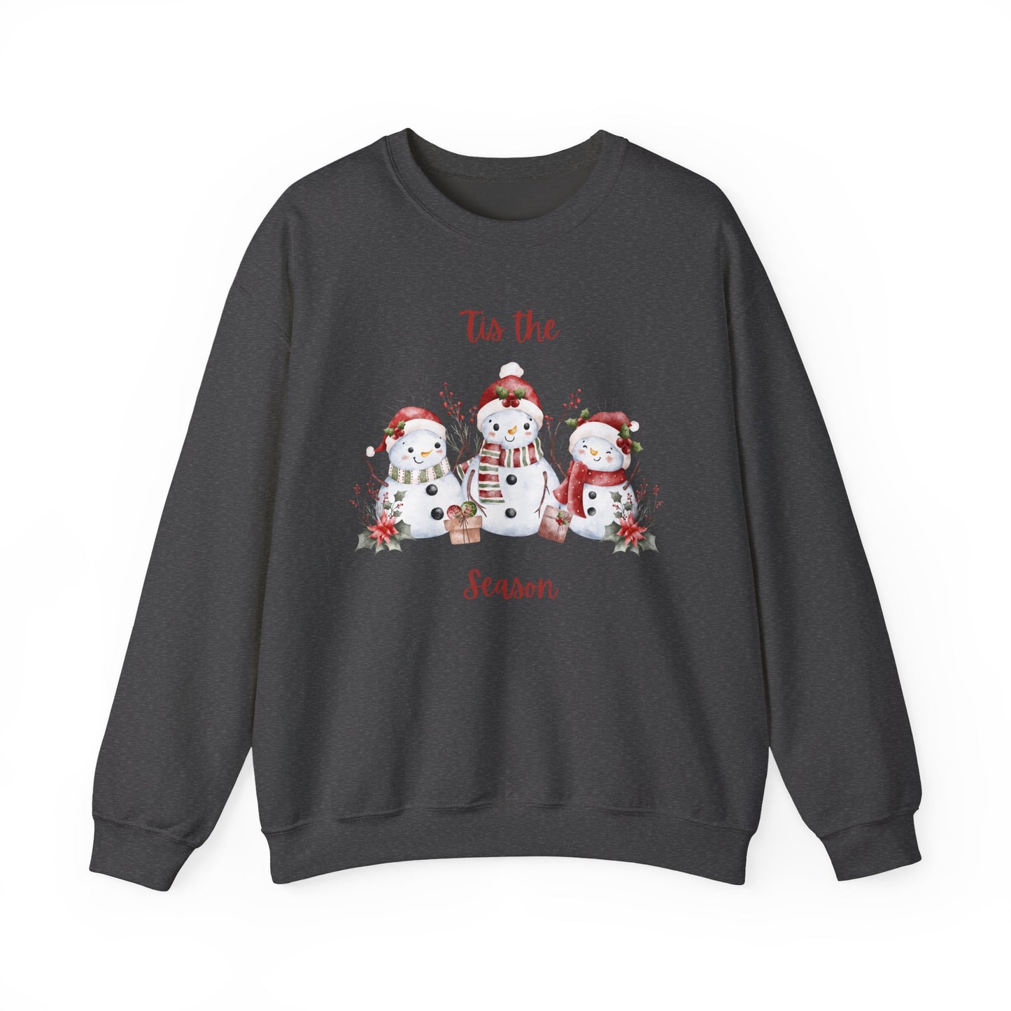 “’Tis the Season” Snowman Sweatshirt – Cozy Unisex Christmas Pullover