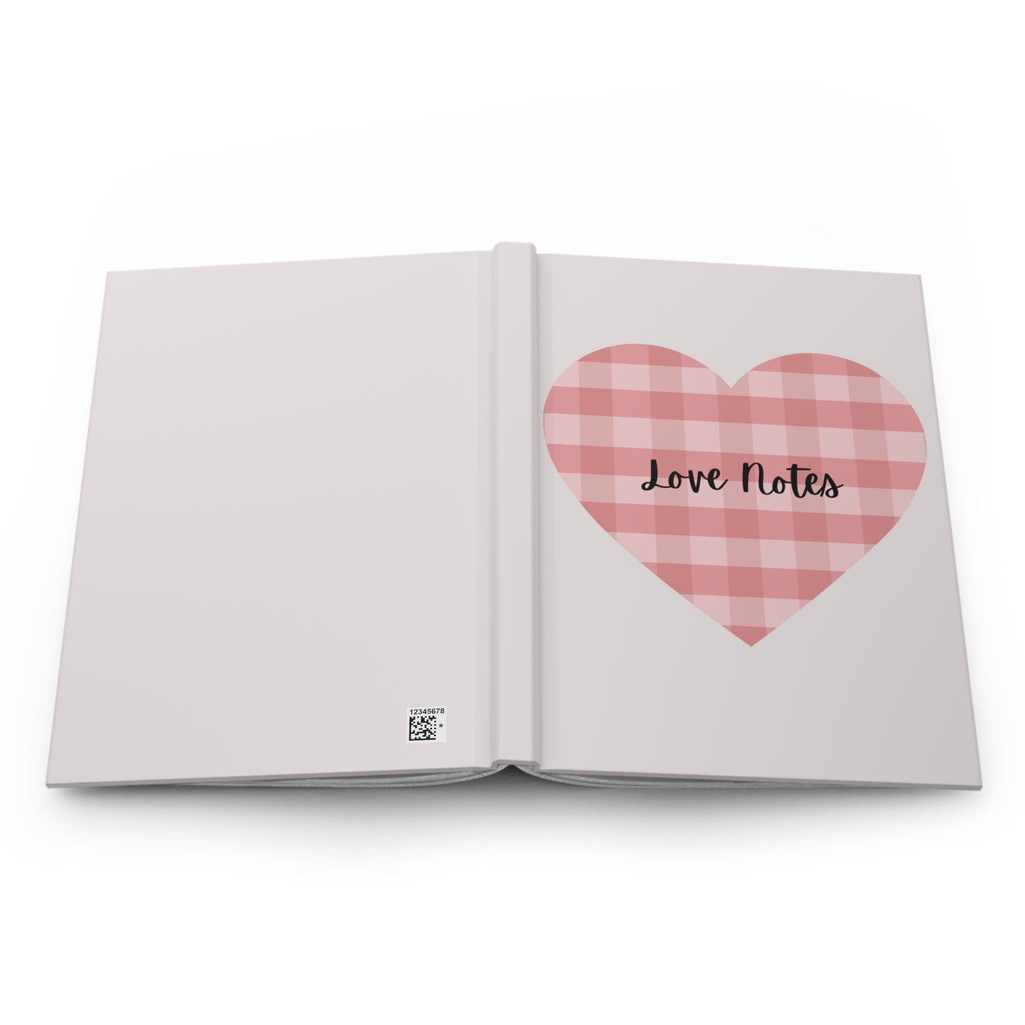 Love Notes Hardcover Journal | Pink Gingham Heart Notebook