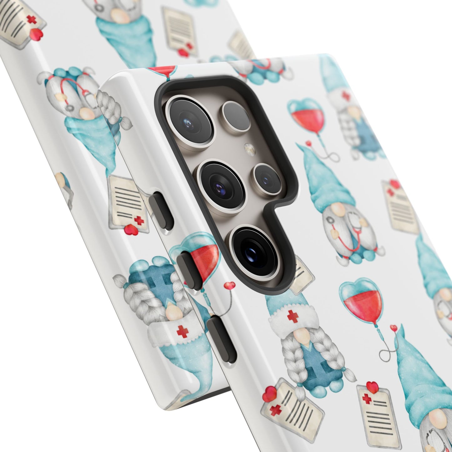 Medical Gnome Phone Case, Blue Gnome Tough Case for Nurses, Doctors, RNs, Cute Healthcare Gift