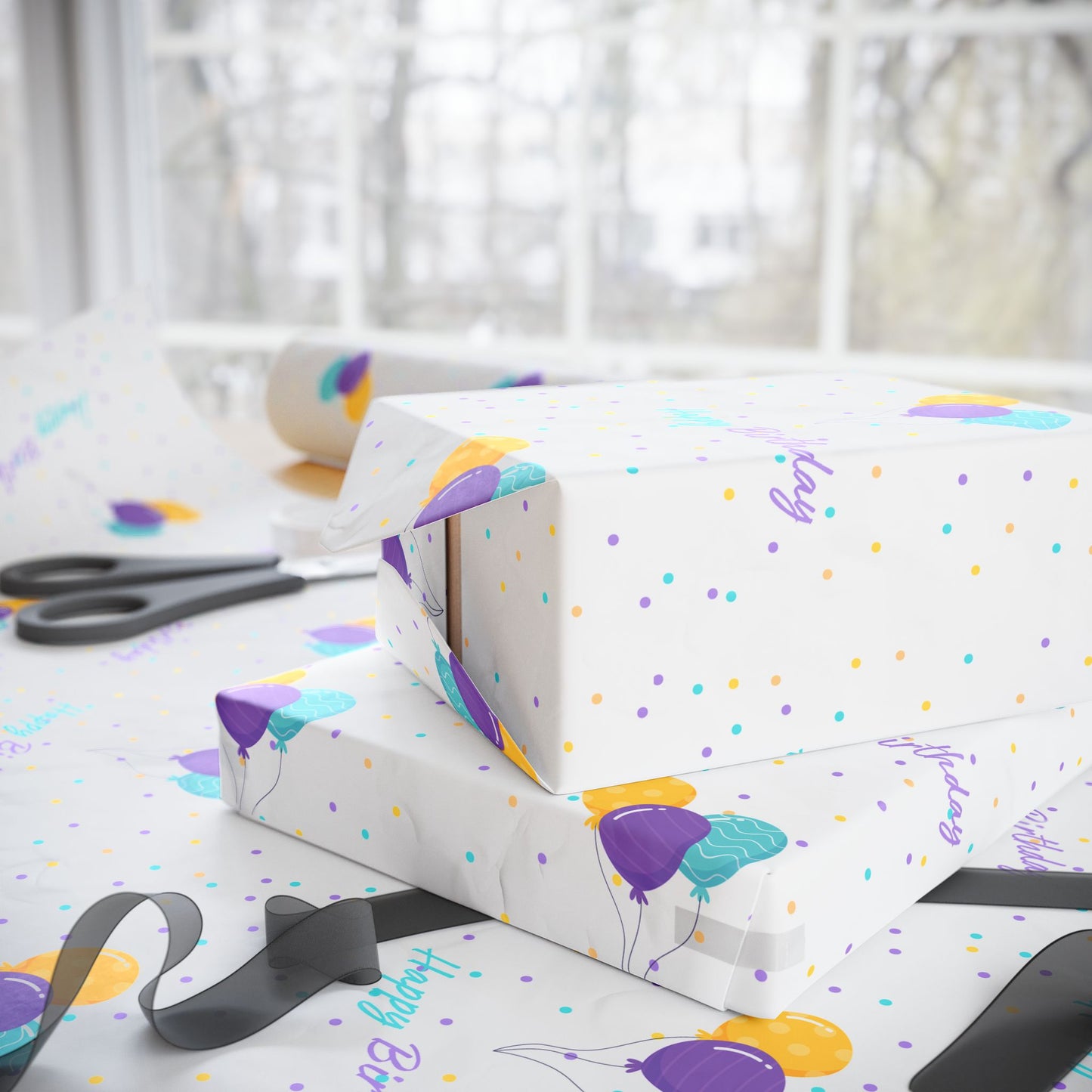 Colorful Balloons Birthday Wrapping Paper | Fun Gift Wrap for All Ages