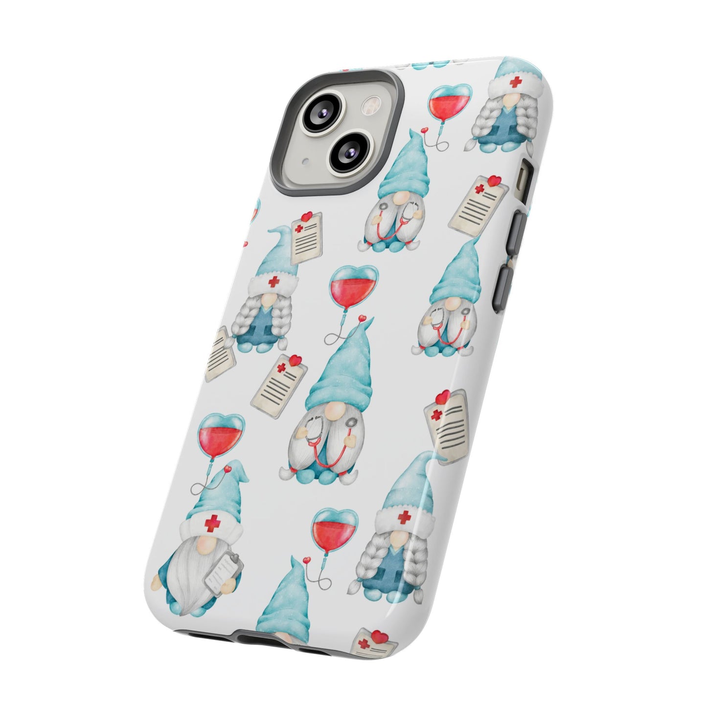 Medical Gnome Phone Case, Blue Gnome Tough Case for Nurses, Doctors, RNs, Cute Healthcare Gift